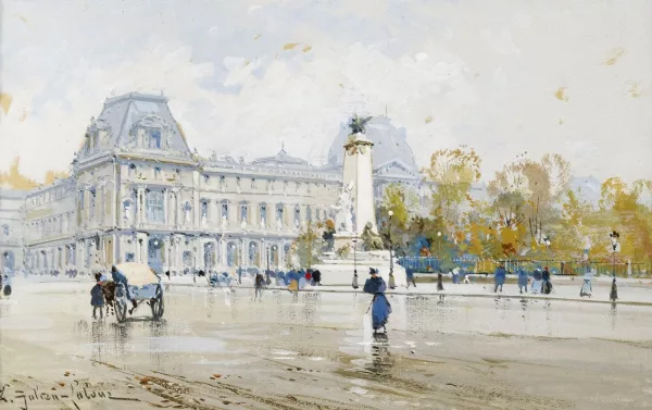 Eugène Galien — Veduta del Louvre