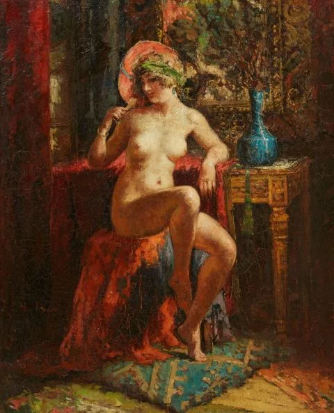 Émile Baes — Sitzender Frauenakt