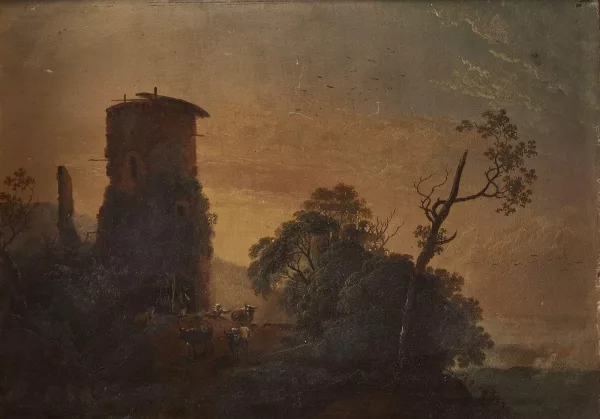 Johann Christian Klengel — Bergers devant une tour en ruine