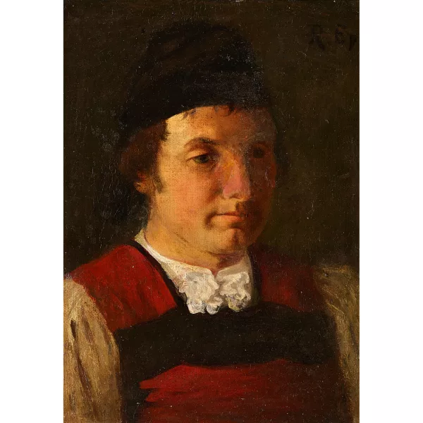 Rudolf Epp — Portrait en buste d'un jeune homme en costume traditionnel