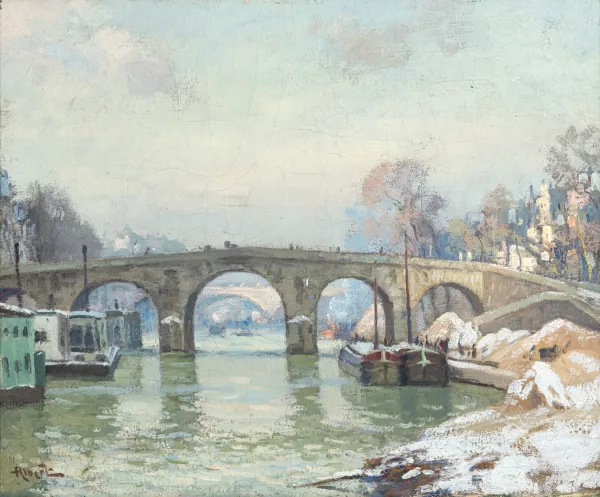 Gustaf Albert — Paysage aux ponts