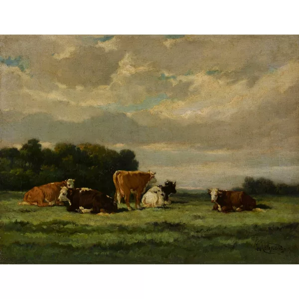 Louis Coignard — Weidende Kühe.