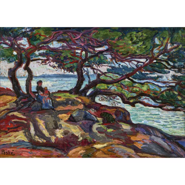 Jean Peské — Paysage avec mère et enfant