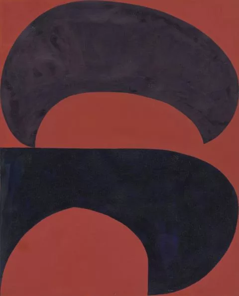 Suzan Frecon — 2 generated curved blues adjacent to red