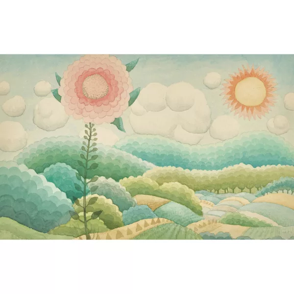 Ivan Rabuzin — Paesaggio con fiore e sole.