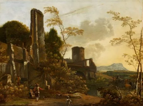 Adam Pynacker — Bergers dans un paysage méridional avec des ruines