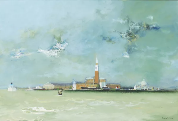 Jean Peltier — Jean PELTIER (1907-1984) ' Paysage de Venise', hu...