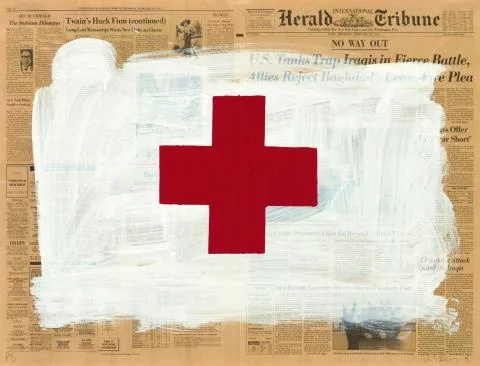 Robert Longo — Ohne Titel (Red Cross on White)