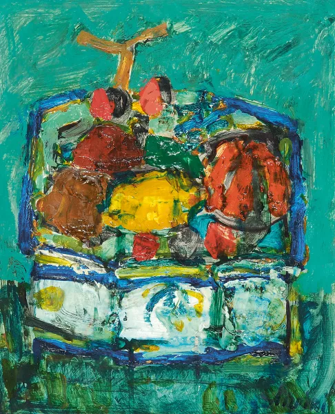 Paul Augustin Aïzpiri — Nature morte au compotier, 1960