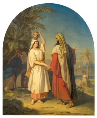 Julius Zimmermann — Rebekka und der Knecht Abrahams am Brunnen, 1851