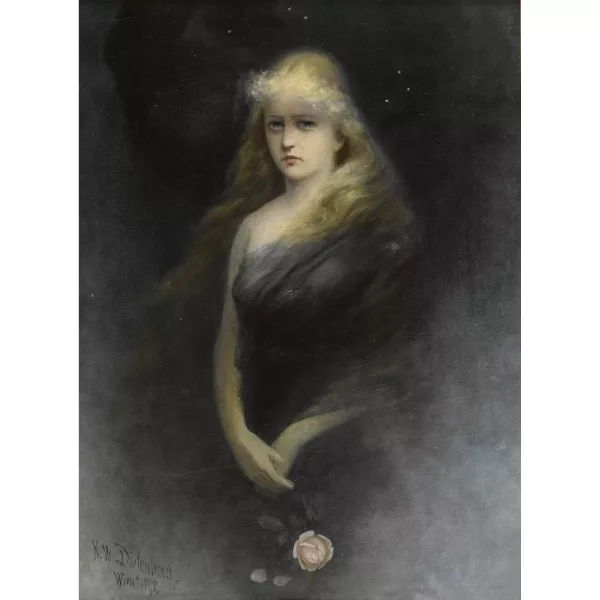 Karl Wilhelm Diefenbach — Junge Frau mit Rose / Allegorie der verlorenen Liebe.