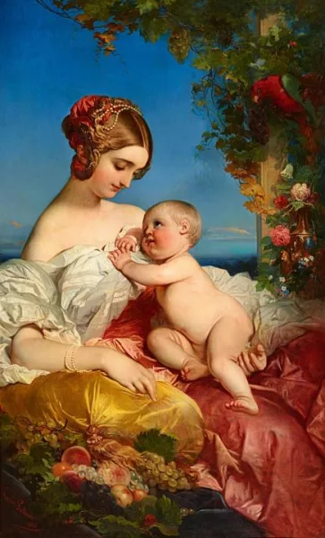 Louis Gallait — Junge Mutter mit ihrem Kind