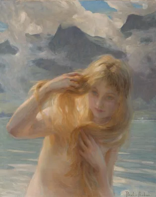 Paul Chabas — Baigneuse devant un lac
