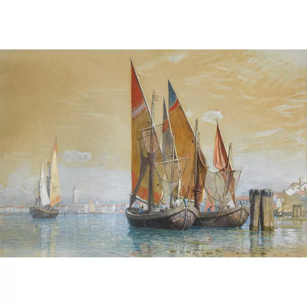 William Stanley Haseltine — Segelschiffe in der Lagune von Venedig.
