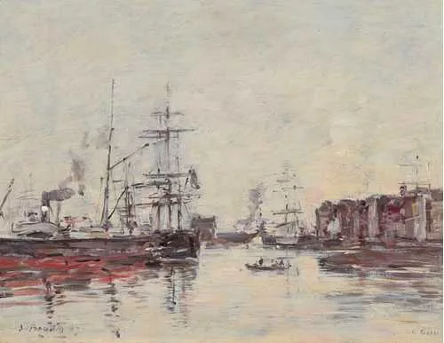 Eugène Boudin — Le Havre, bassin de la Barre. 1887.
