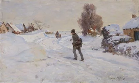 Hugo Mühlig — Dorflandschaft im Schnee