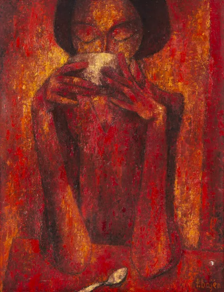 Francisco Bajén — Francisco BAJEN (1912-2014), 'La tasse de thé', huile