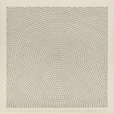Sol LeWitt — Arches, Arcs from two adjacent corners and an adjacent side, 1971