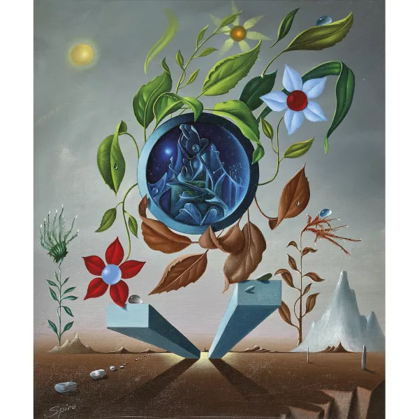 Georges Spiro — Paysage surréaliste avec fleurs