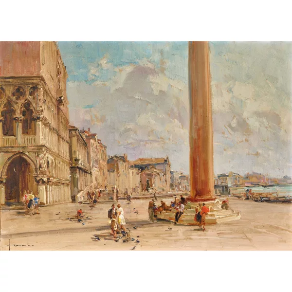 Angelo Brombo — Der Kai von San Marco, Venedig
