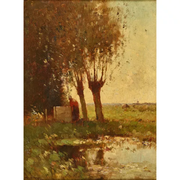 Aris Knikker — Landschaft mit Bäuerin.