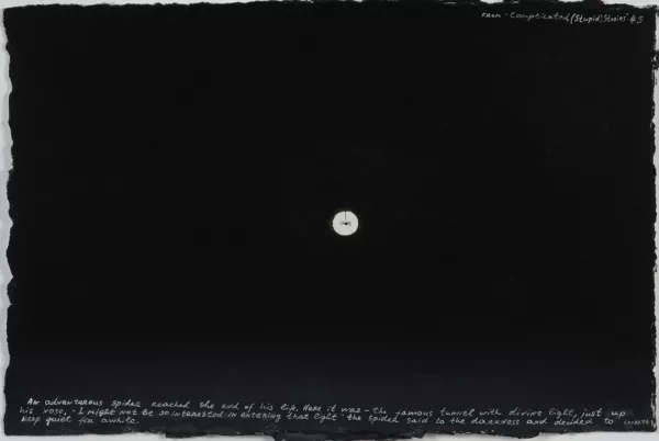 Nedko Solakov — An adventurous spider reached the end of his life..., aus "Complicated (Stupid) Stories", 5, 2006