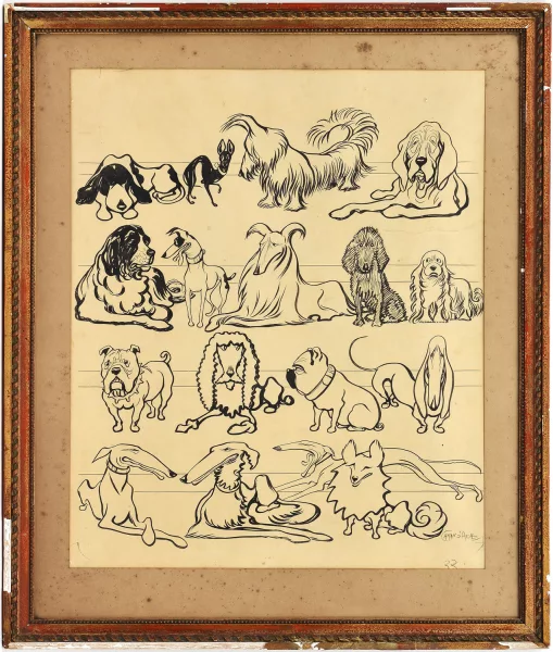 Caran d'Ache — Caricatures de chiens