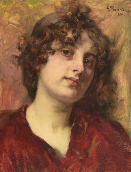Friedrich Georg Papperitz — Bildnis eines Mädchens mit lockigem Haar