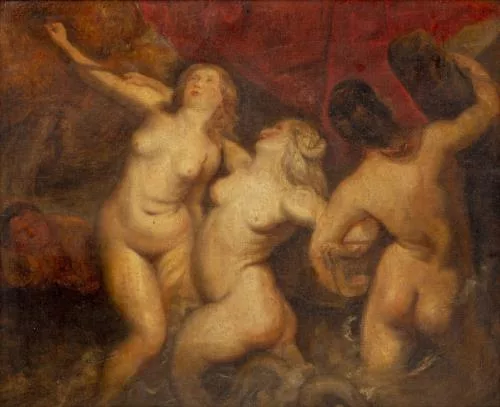 Pierre Paul Rubens — Les trois néréides saisissant le cordage pour amarrer la galère de Marie de Médicis débarquant au Port de Marseille