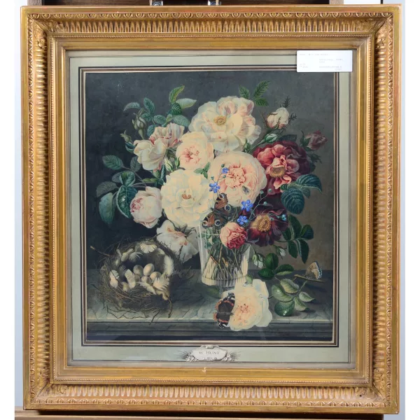 William Henry Hunt — "Bouquet de fleurs avec nid".