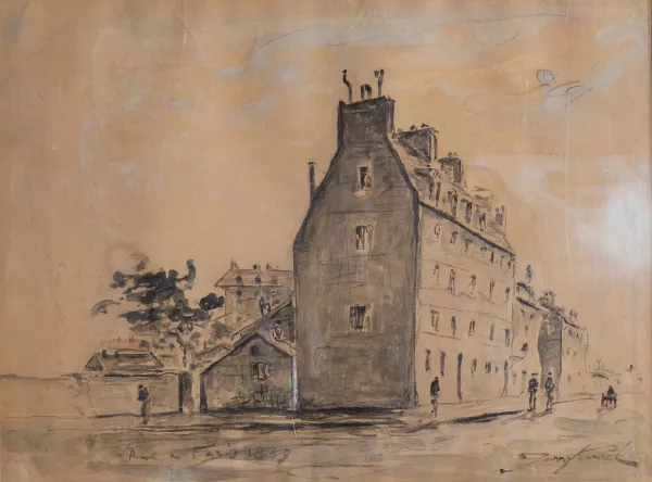Johan Barthold Jongkind — Attribué à Johan-Barthold Jongkind — Rue à Paris