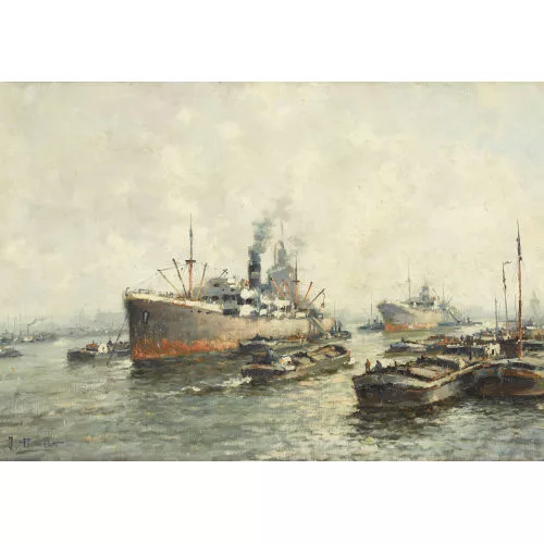 Henri-Jules Pauwels — Schiffe im Hafen