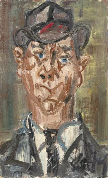 Eugène Paul — "Portrait d'homme (au chapeau)",