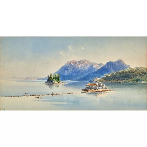 Angelos Giallinas — Blick auf das Kloster Vlacherna auf Korfu.