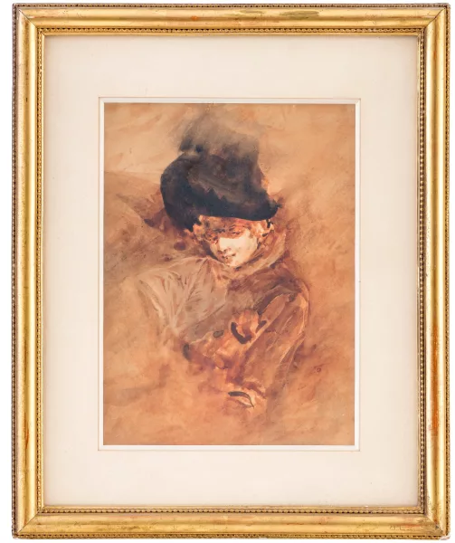 Henry Somm — Élégante à grand chapeau,