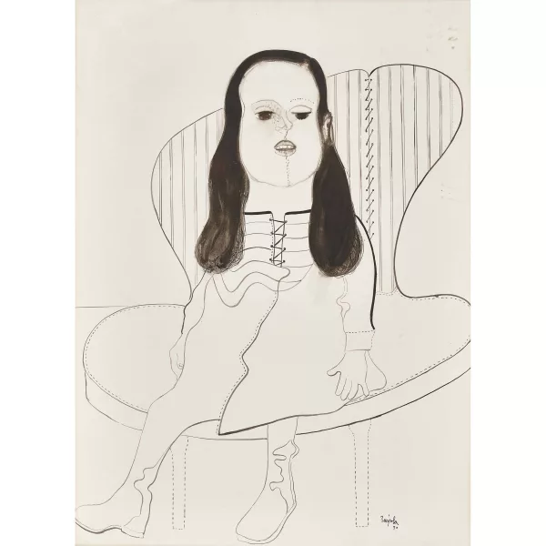 Juan Barjola — Mädchen mit langen Haaren.