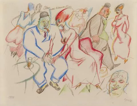 George Grosz — Kaffeehaus Ober zwei kleine Pils