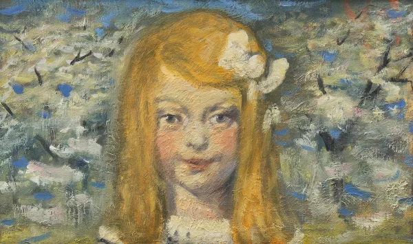 Paul Schad-Rossa — Mädchen vor Frühlinglandschaft
