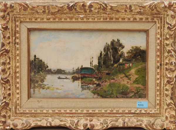 Hippolyte-Camille Delpy — Flusslandschaft mit Wäscherin