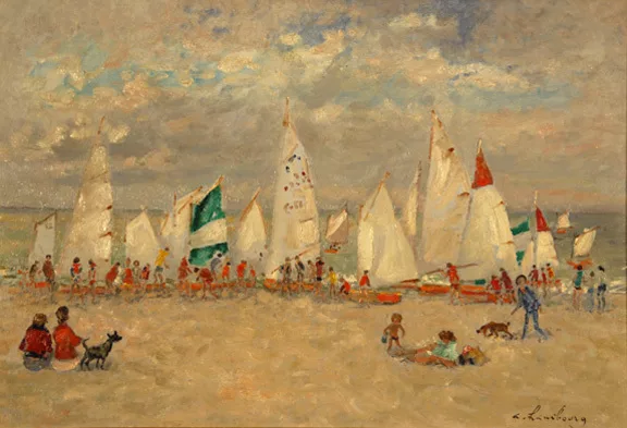 André Hambourg — A marée haute l'école de voile à Deauville