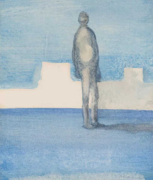 Robert Helsmoortel — Silhouette sur fond bleu