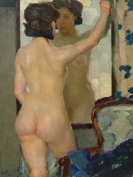 Leo Putz — At a mirror. 1907.