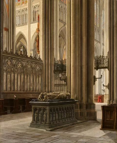 Carl Emanuel Conrad — Ansicht der Kreuzkapelle des Kölner Doms mit dem Grabmal des Engelbert von der Mark