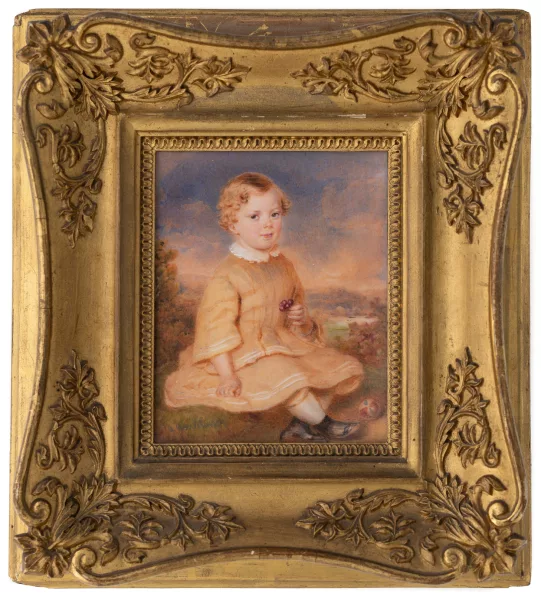 Alois Anreiter — Portrait d'un enfant tenant des cerises