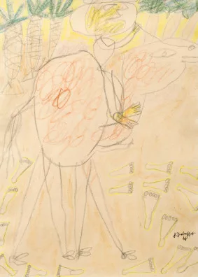 Jean Dubuffet — Bédouin sur un chameau, traces de pas, 1948