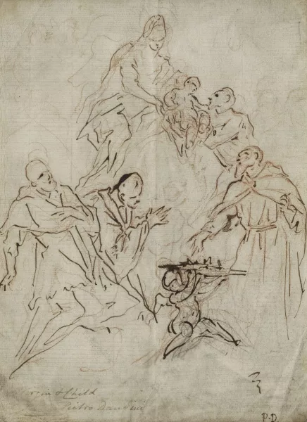 Pier Dandini — Etude pour la Vierge et l'Enfant parmi les saints