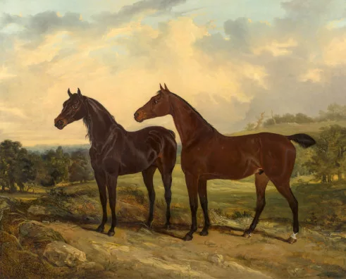 Charles Hancock — Zwei Pferde in der Natur, 1828