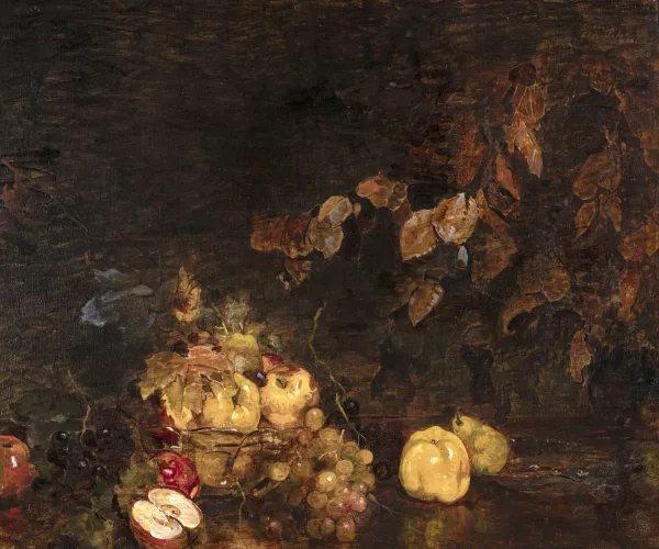 Axel Peter — Nature morte aux coings et raisins,