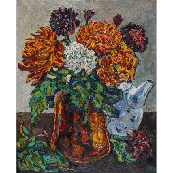 Albin Amelin — Blumenbouquet in Vase.