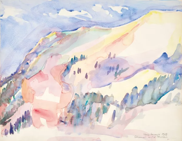 Maria Lassnig — Schneemann auf der Tourrach, 1983